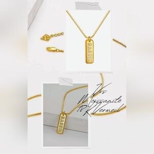AAQUATIF VVS Moissanite Baddie Tag Necklace • Passes Diamond Tester • 18K Gold V